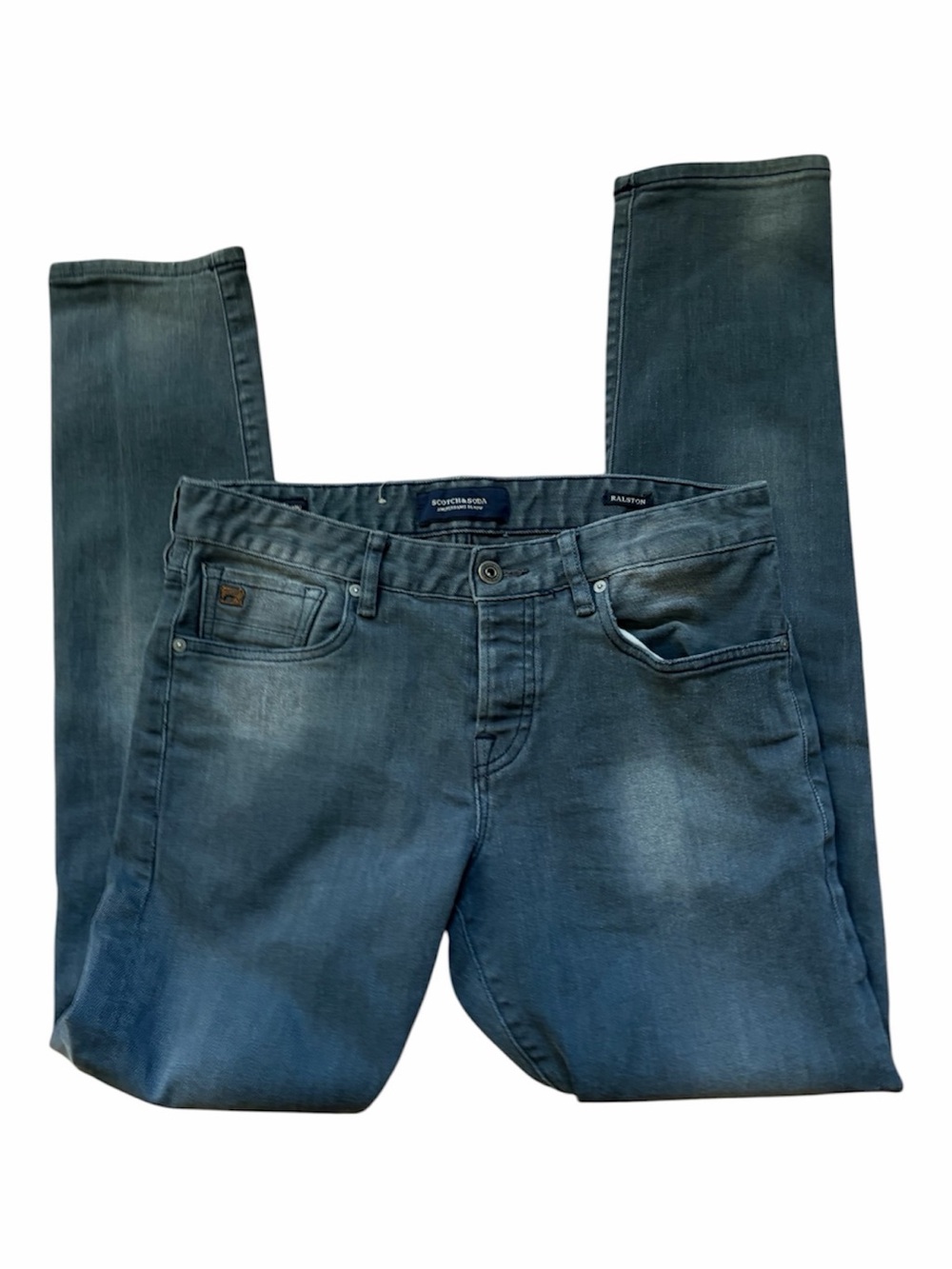 Scotch & Soda Ralston Slim Fit Jeans Black Dark Blue Washed Faded Denim Casual